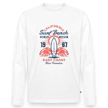 Kalifornien Surf Strand Retro Vintage Surfen - Männer Premium Bio Langarmshirt - Weiß - Vorne - Nico (187cm)