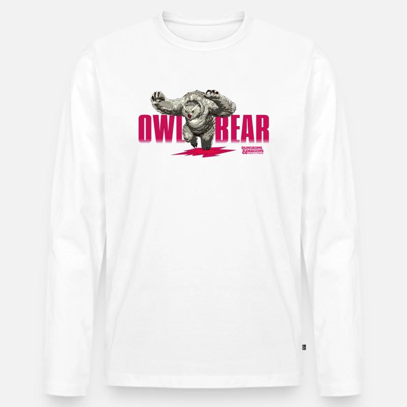 Dungeons & Dragons DND Owlbear - Männer Premium Bio Langarmshirt - Weiß