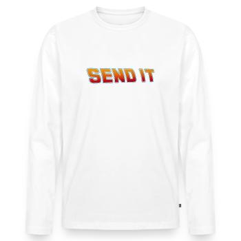 Retro Send It Extremsportarten - Männer Premium Bio Langarmshirt - Weiß - Vorne - Nico (187cm)