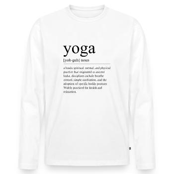 Méditation Zen Namasté - Yoga - T-shirt manches longues Premium bio Homme - blanc - Devant - Nico (187cm)