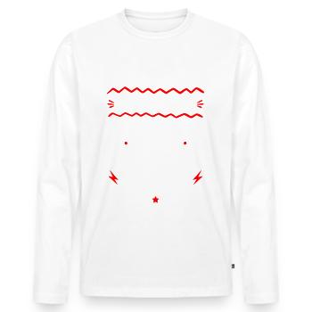 super héro papa, cadeau fête des pères - T-shirt manches longues Premium bio Homme - blanc - Devant - Nico (187cm)