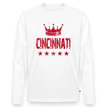 Étoiles de la couronne de Cincinnati - T-shirt manches longues Premium bio Homme - blanc - Devant - Nico (187cm)