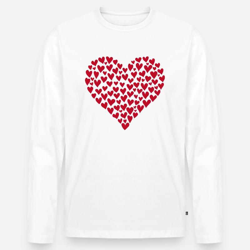 Herz aus Herzen - Männer Premium Bio Langarmshirt - Weiß