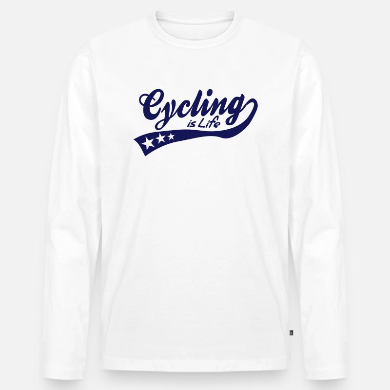 cycing is life - retro - Männer Premium Bio Langarmshirt - Weiß