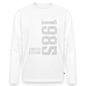 1985 Vintage Edition Limitée - T-shirt manches longues Premium bio Homme - blanc - Devant - Nico (187cm)