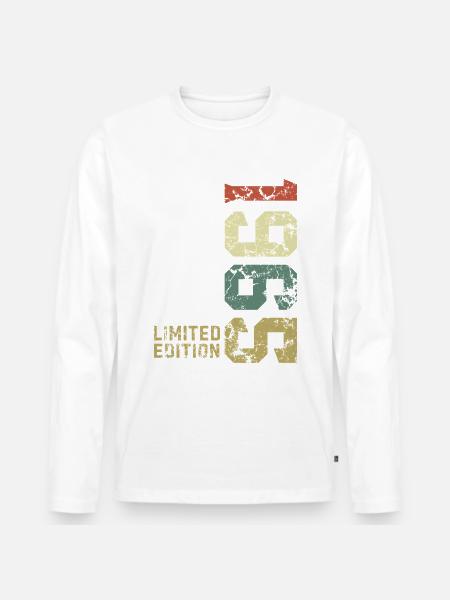 1965 Jahrgang geboren Limited Edition - Männer Premium Bio Langarmshirt - Weiß