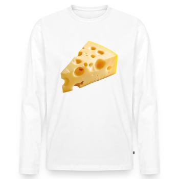 Fromage - T-shirt manches longues Premium bio Homme - blanc - Devant - Nico (187cm)