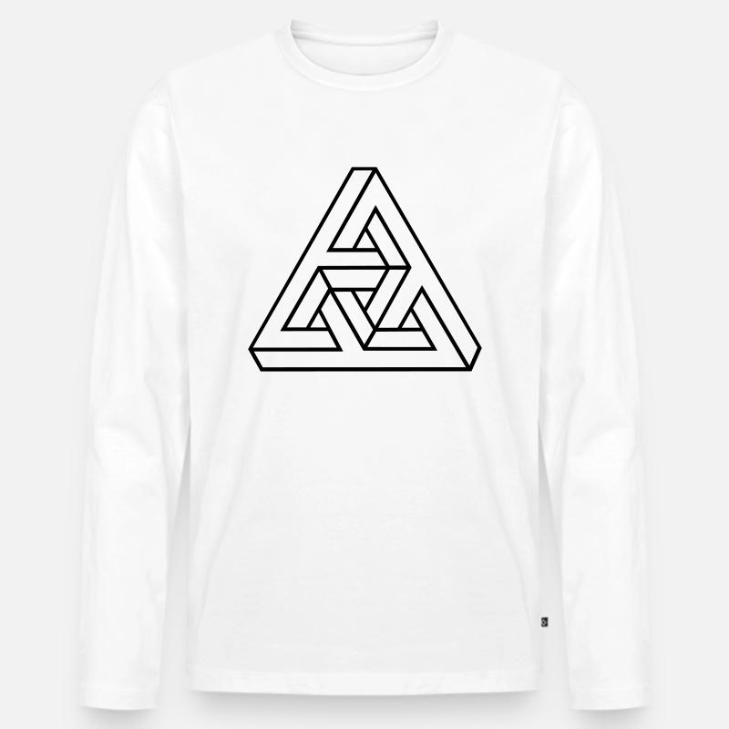 Optical Illusion, Impossible Triangle, mathematics Men's Premium Organic Long Sleeve Shirt