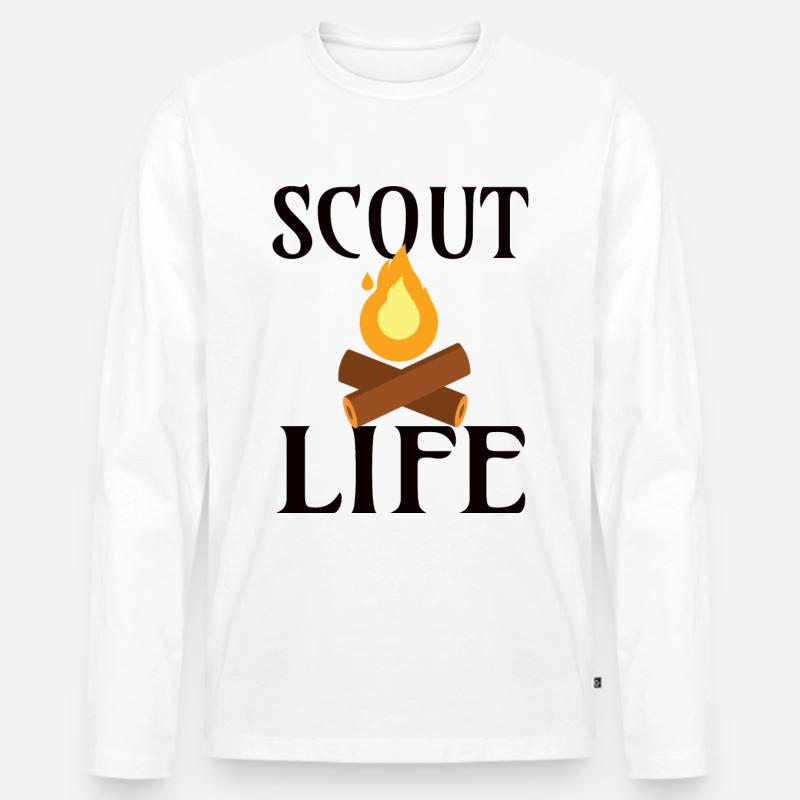 SCOUT: Scout Life - Männer Premium Bio Langarmshirt - Weiß