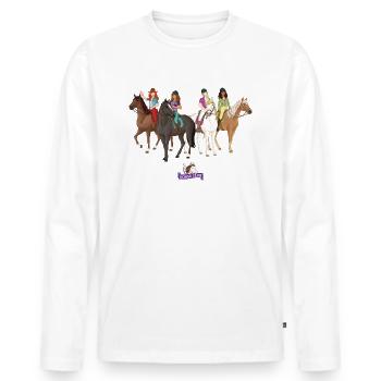 schleich® HORSE CLUB The Girls On Their Horses - Men's Premium Organic Long Sleeve Shirt - white - Front - Nico (187cm)