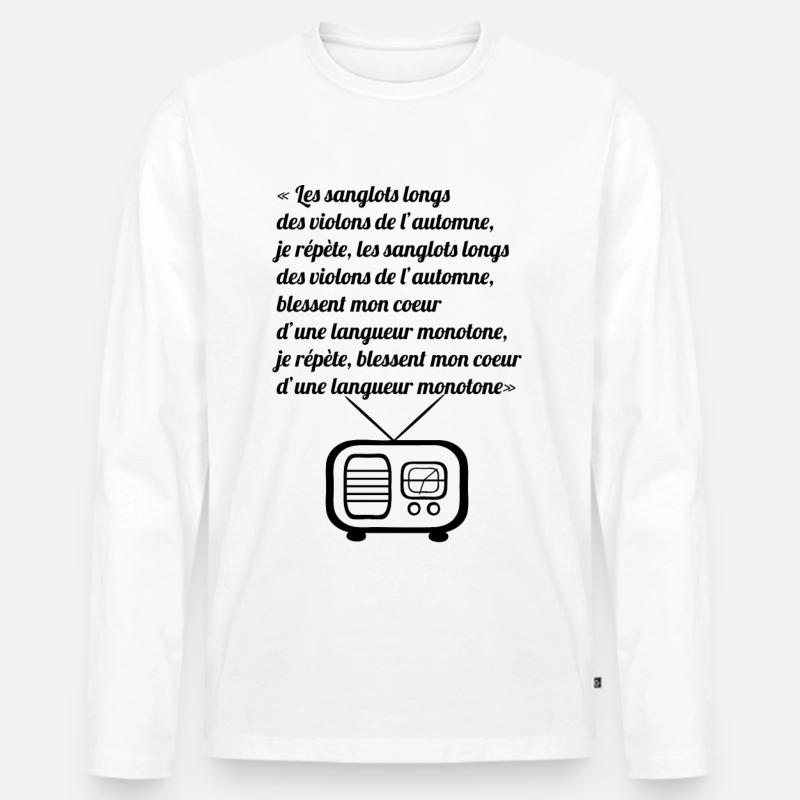 ddayradio blak - Männer Premium Bio Langarmshirt - Weiß