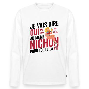 Junggesellenabschied gleiche Titte für das ganze Leben Zukunft Bräutigam - Männer Premium Bio Langarmshirt - Weiß - Vorne - Nico (187cm)
