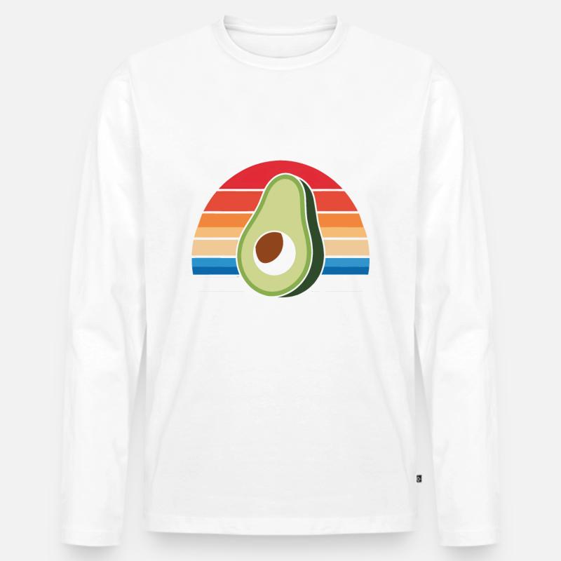 Avocado Essen Guacamole Vegan - Männer Premium Bio Langarmshirt - Weiß