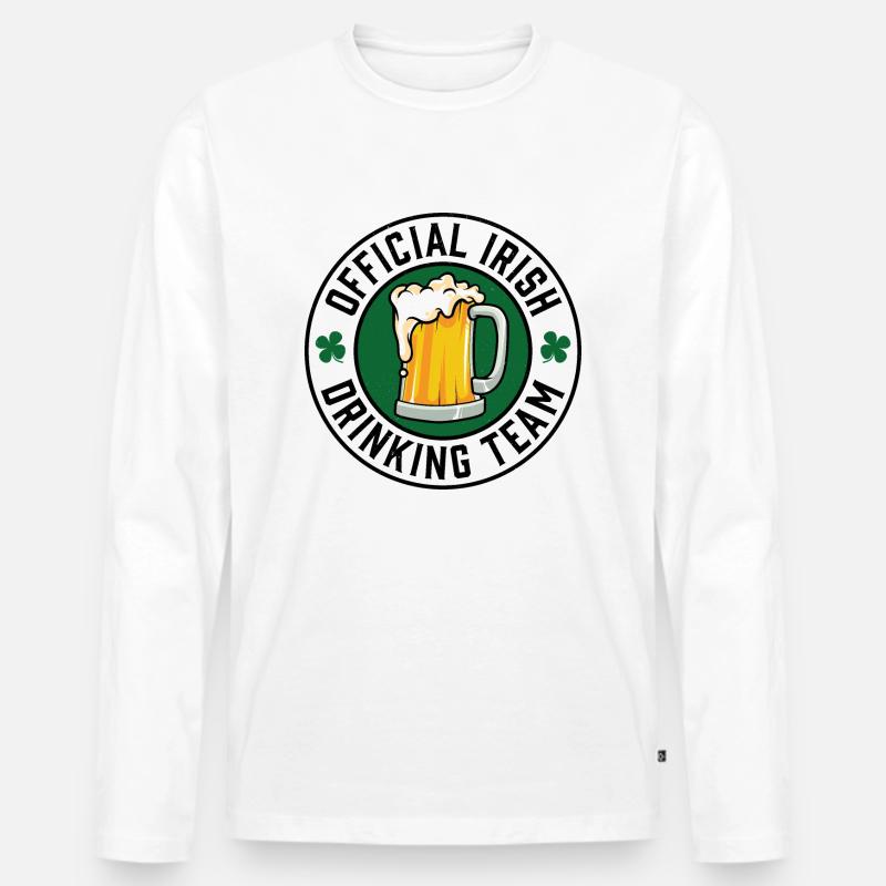 Offizielles Irish Drinking Team - Männer Premium Bio Langarmshirt - Weiß