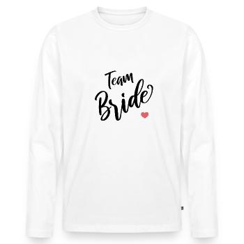 Équipe mariée - T-shirt manches longues Premium bio Homme - blanc - Devant - Nico (187cm)