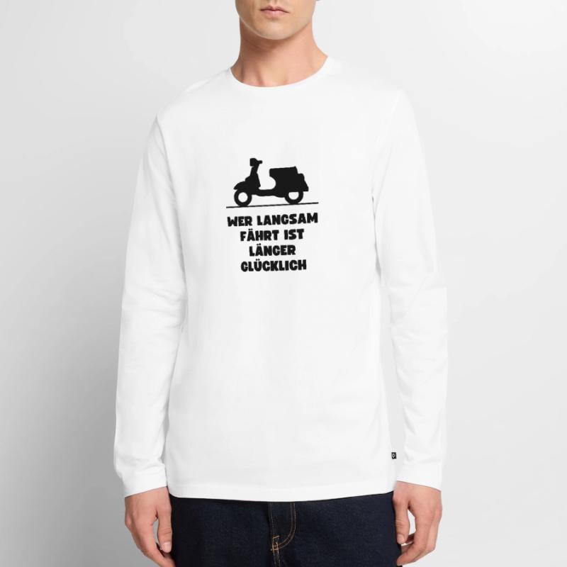 Passionierter Rollerfahrer oder Mofafahrer Männer Premium Bio Langarmshirt