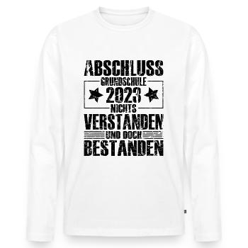 Abschluss 2023 Grundschule - Männer Premium Bio Langarmshirt - Weiß - Vorne - Nico (187cm)