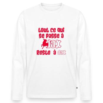 Feria de Dax - T-shirt manches longues Premium bio Homme - blanc - Devant - Nico (187cm)