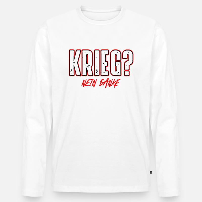 Krieg - Männer Premium Bio Langarmshirt - Weiß