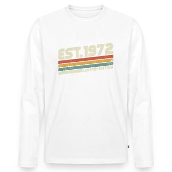 1972 Jahrgang Retro Vintage Geburtstag Geschenk - Männer Premium Bio Langarmshirt - Weiß - Vorne - Nico (187cm)