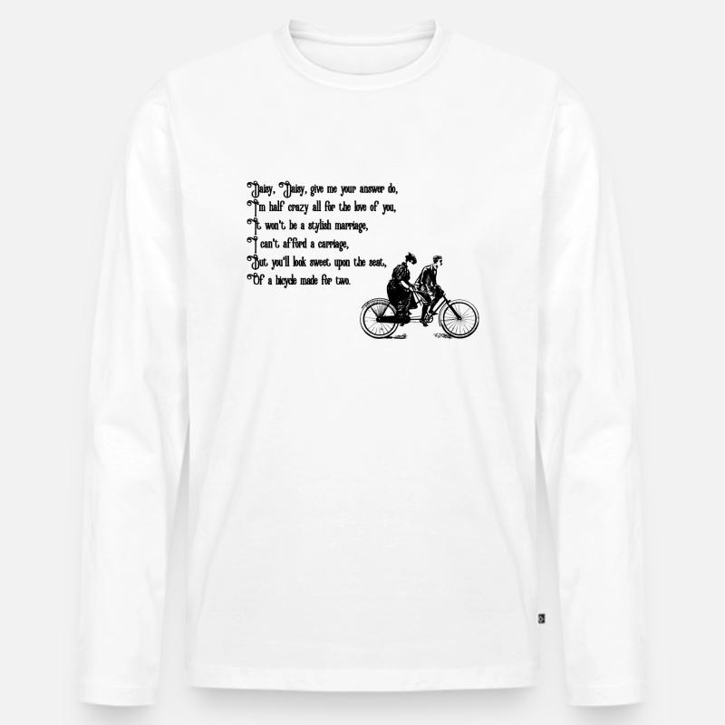 Gänseblümchen Gänseblümchen (schwarzer Text) - Männer Premium Bio Langarmshirt - Weiß