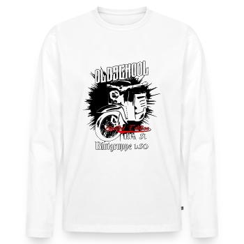 Simson Schwalbe Moped - Männer Premium Bio Langarmshirt - Weiß - Vorne - Nico (187cm)