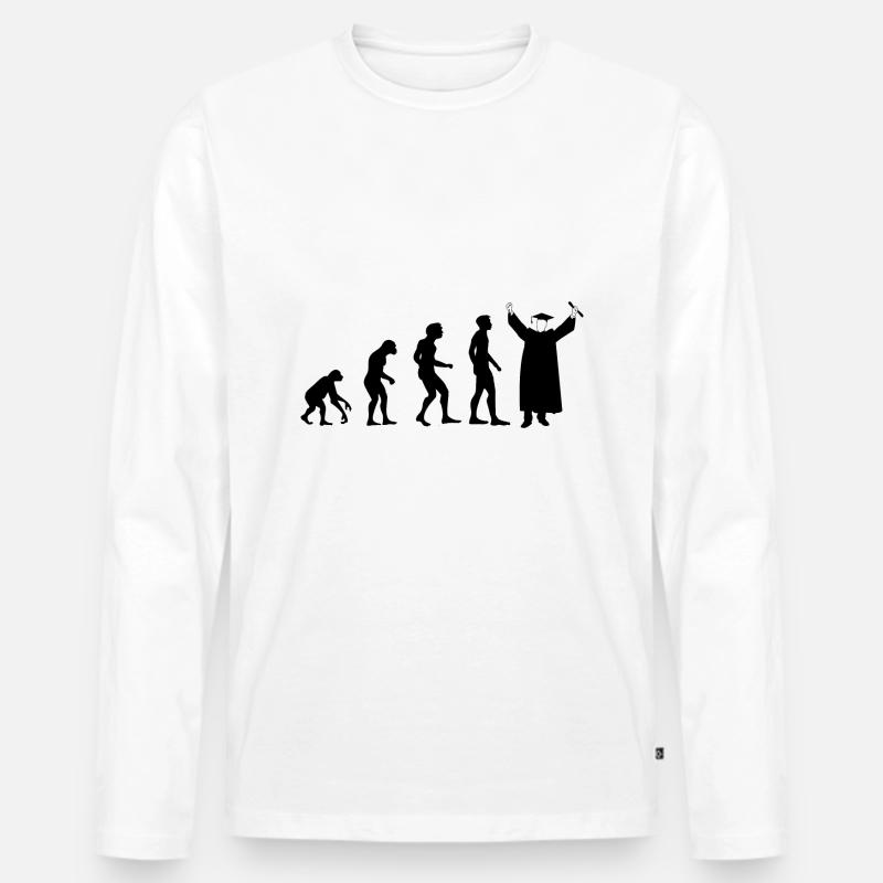 Evolution Abschluss - Männer Premium Bio Langarmshirt - Weiß