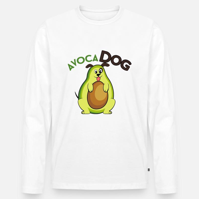 Avocadog - Männer Premium Bio Langarmshirt - Weiß