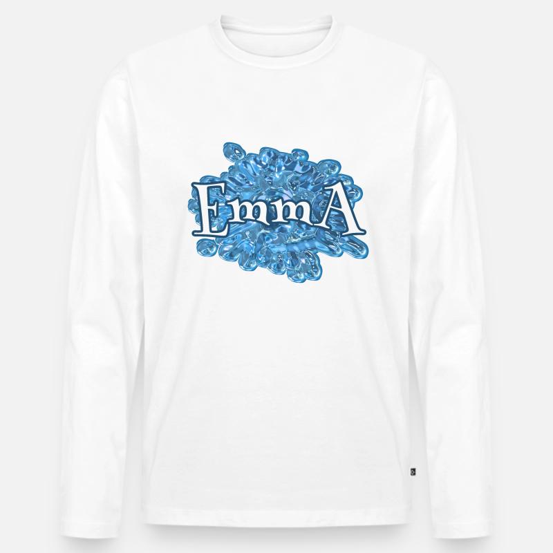 Wassertropfen Name Emma - Männer Premium Bio Langarmshirt - undefined