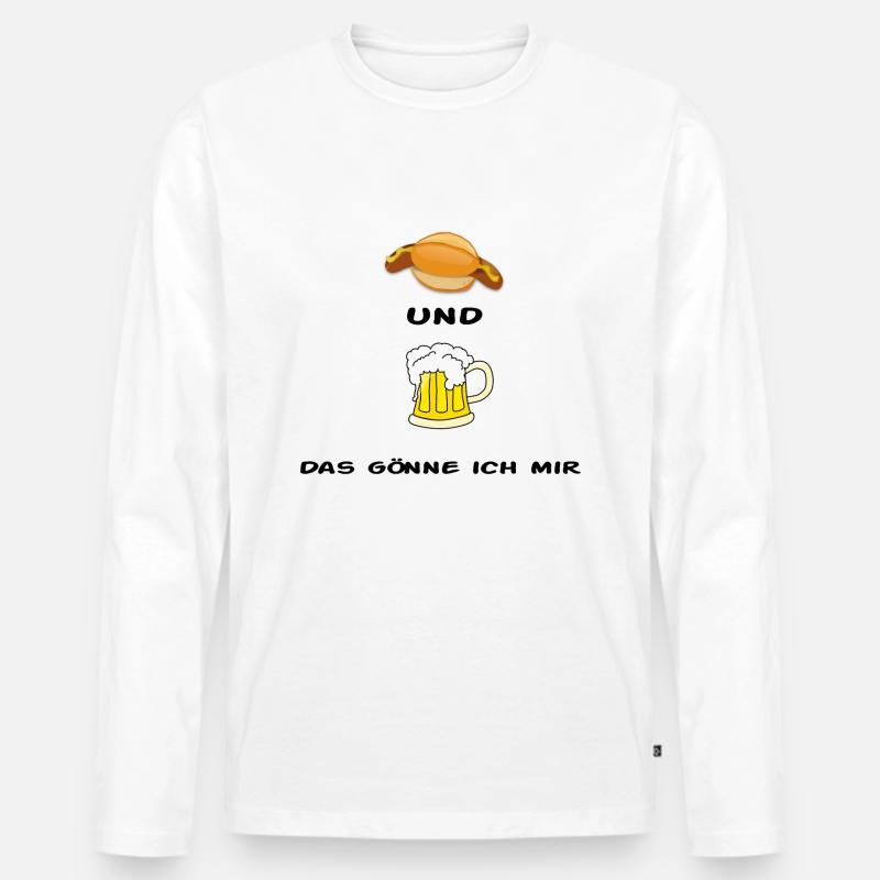Bratwurst&Bier - Männer Premium Bio Langarmshirt - Weiß