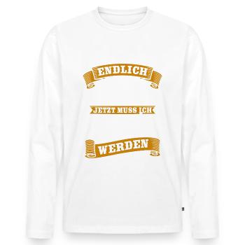 Endlich 60 Jahre Spruch 60 Geburtstag Geschenk - Männer Premium Bio Langarmshirt - Weiß - Vorne - Nico (187cm)