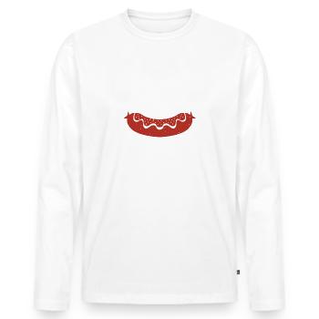 Currywurst Wurst Essen Geschenk - Männer Premium Bio Langarmshirt - Weiß - Vorne - Nico (187cm)