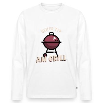 gars au grill barbecue grillades saison grillades hommes - T-shirt manches longues Premium bio Homme - blanc - Devant - Nico (187cm)