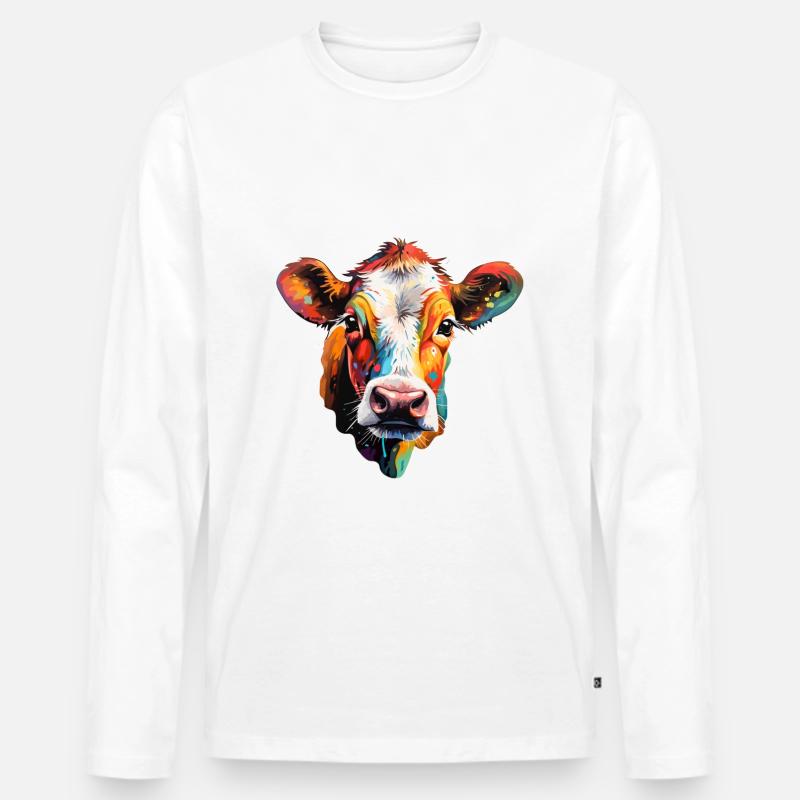 Beef variegated - Men's Premium Organic Long Sleeve Shirt - white