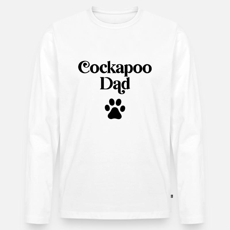 Cockapoo Papa - Männer Premium Bio Langarmshirt - Weiß