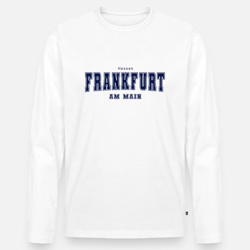 Frankfurt am Main - Männer Premium Bio Langarmshirt - Weiß