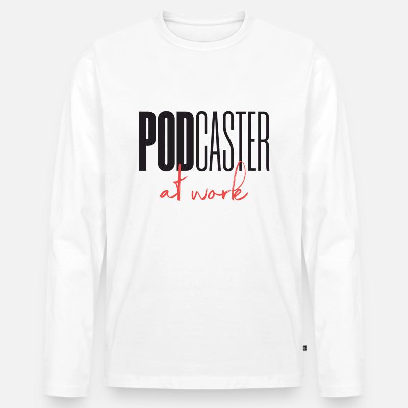 Podcaster Podcast at work - Männer Premium Bio Langarmshirt - Weiß