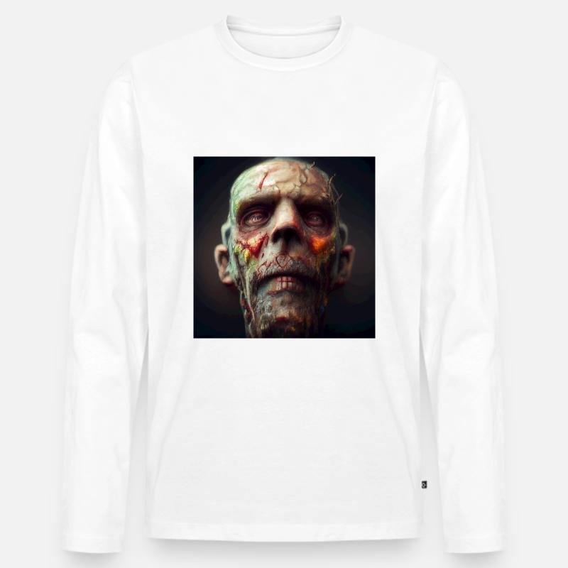 Alter Zombie - Männer Premium Bio Langarmshirt - Weiß