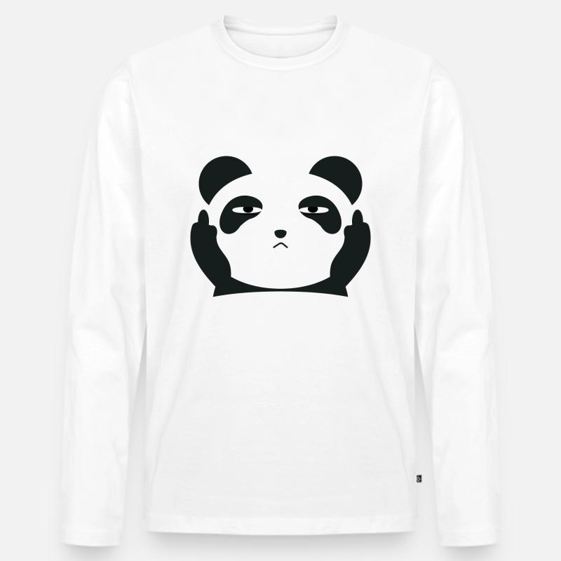 Mittelfinger - Männer Premium Bio Langarmshirt - Weiß