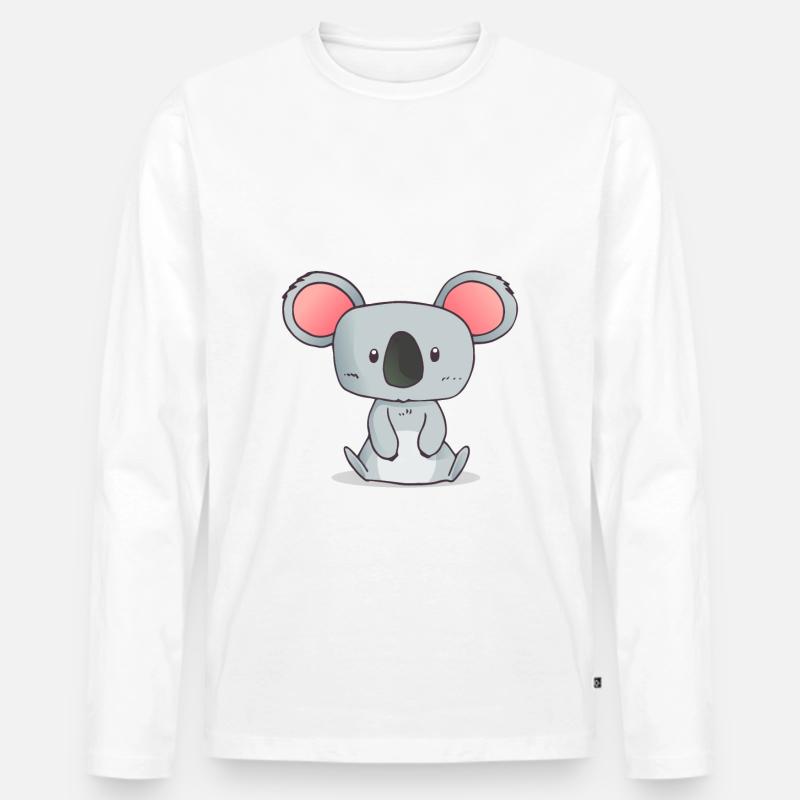 Koala - Männer Premium Bio Langarmshirt - Weiß