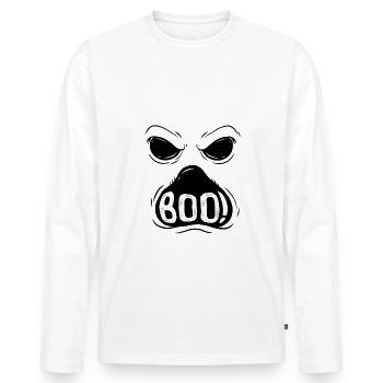 spirit - Men's Premium Organic Long Sleeve Shirt - white - Front - Nico (187cm)