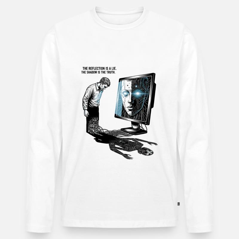 The Reflection is a Lie - Männer Premium Bio Langarmshirt - Weiß