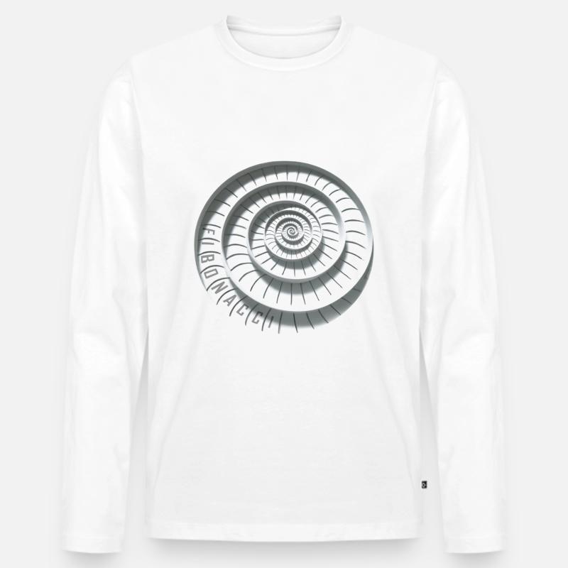 fibonacci abstrakt - Männer Premium Bio Langarmshirt - Weiß