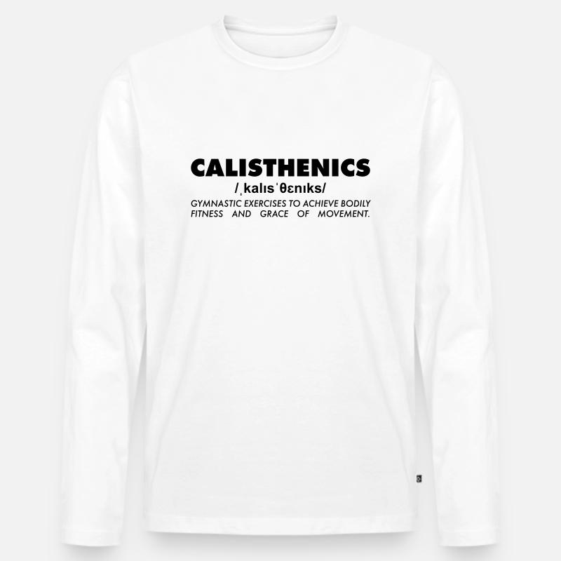 Calisthenics Erklärung - Männer Premium Bio Langarmshirt - Weiß