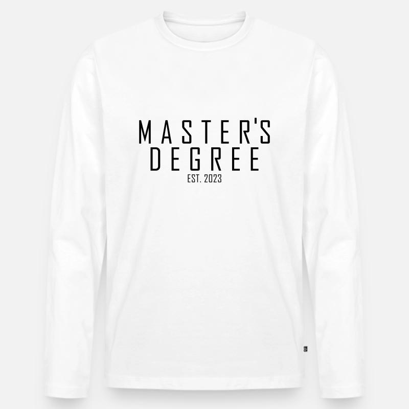 Master`s Degree EST.2023 - Männer Premium Bio Langarmshirt - Weiß