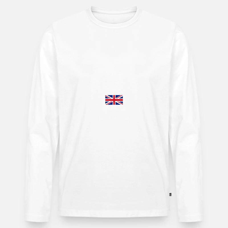 England - Männer Premium Bio Langarmshirt - Weiß