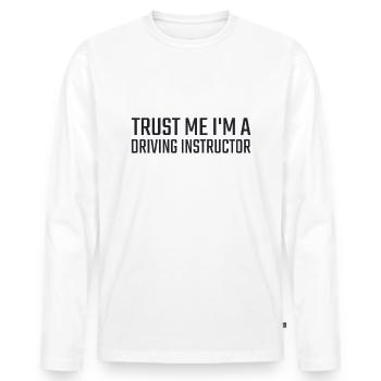 Instructeur de conduite Trust me Drive Tutor - T-shirt manches longues Premium bio Homme - blanc - Devant - Nico (187cm)