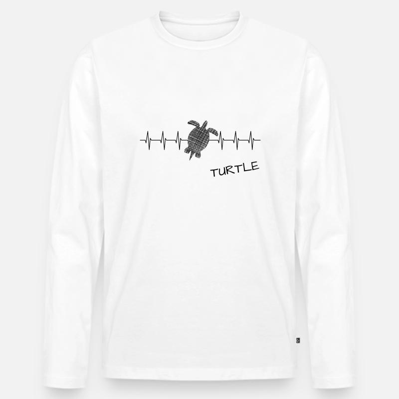 Turtle Schildkröte - Männer Premium Bio Langarmshirt - Weiß