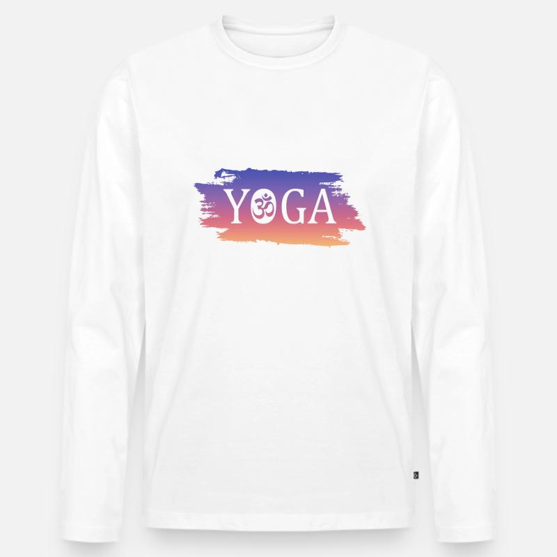 Yoga Geschenkidee - Männer Premium Bio Langarmshirt - Weiß