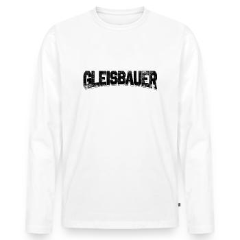 Track builders - Men's Premium Organic Long Sleeve Shirt - white - Front - Nico (187cm)